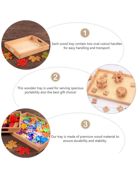 Bandeja de Madera Ovalada NUOBESTY 32.5x25cm para Servir