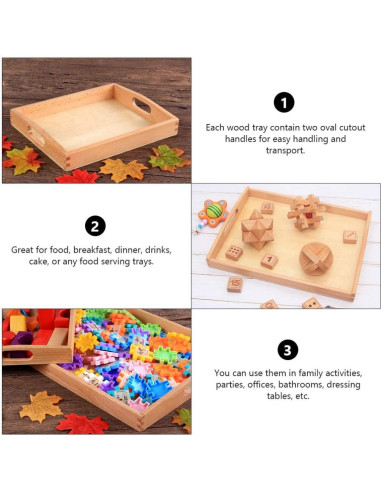 Bandeja de Madera Ovalada NUOBESTY 32.5x25cm para Servir