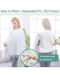 Cubierta de Lactancia Wanheart - Algodón Ligero y Malla, Corona Gris 2