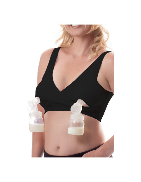 Sujetador de Bombeo y Lactancia Rumina Clásico Negro Mediano