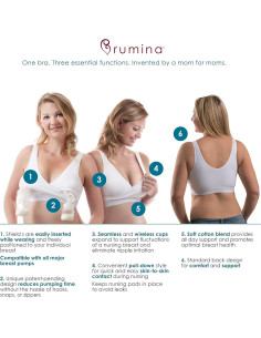 Sujetador de Bombeo y Lactancia Rumina Clásico Negro Mediano 2