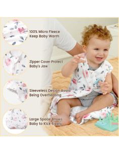 Saco de dormir PHF para bebés 6-12 meses, floral, 2 piezas 2