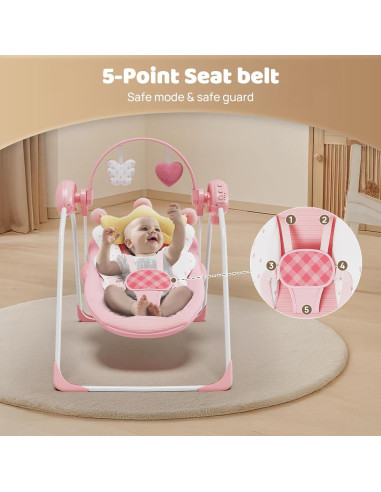 Columpio portátil para bebés Princesa Ángel 0-9 meses 9 kg