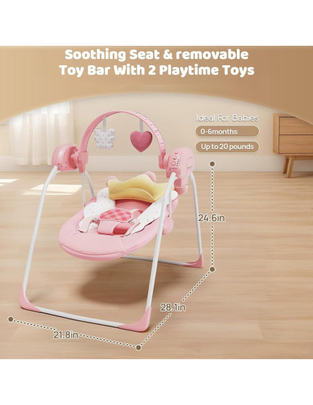 Columpio portátil para bebés Princesa Ángel 0-9 meses 9 kg