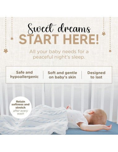 Sábanas Ajustadas para Cuna KoolerThings 100% Algodón Orgánico