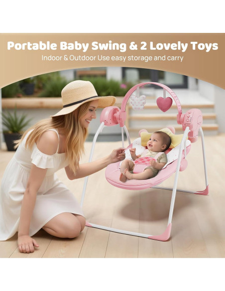 Columpio portátil para bebés Princesa Ángel 0-9 meses 9 kg