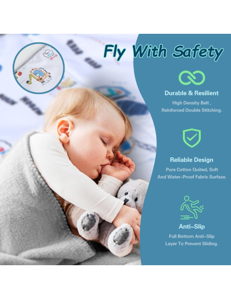 Extensor de Asiento de Avión para Niños FUNSTAR - Cama Portátil Blanca