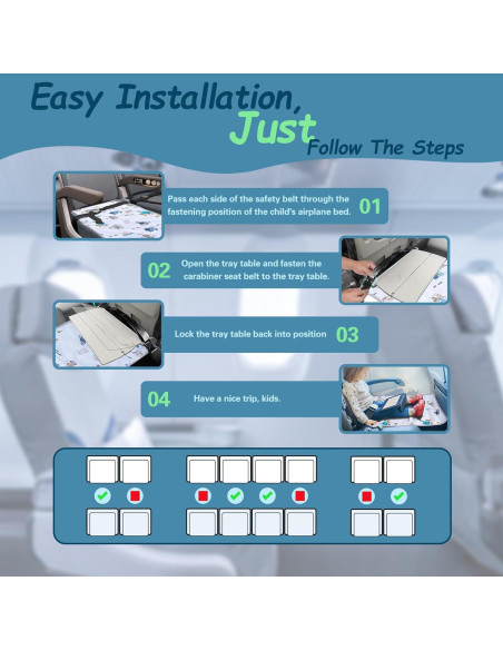 Extensor de Asiento de Avión para Niños FUNSTAR - Cama Portátil Blanca