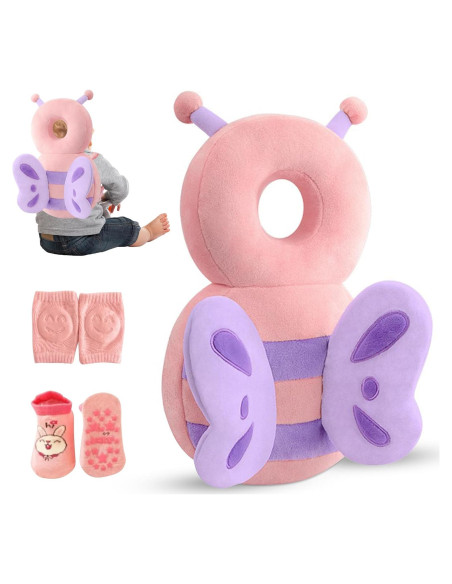 Mochila Protectora de Cabeza Bebé HippoBaby Mariposa Ajustable