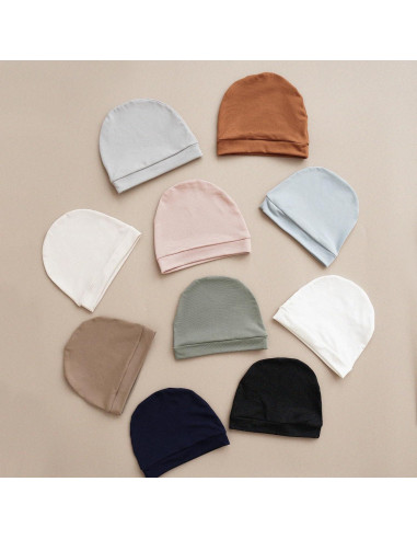 Konssy Paquete de 6 Gorras Beanie Suaves para Bebés 0-6 Meses