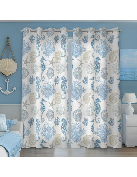 Cortinas Decorativas Weesire 50% Blackout Caballito de Mar 132x213 cm Cortinas Decorativas Weesire 50% Blackout Caballito de Mar 132x213 cm