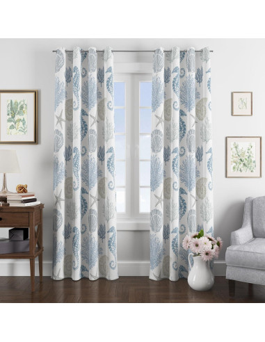 Cortinas Decorativas Weesire 50% Blackout Caballito de Mar 132x213 cm