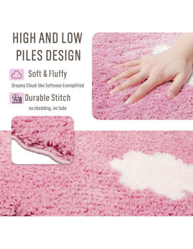 Alfombra de Baño FYSUIMU Conejo de Pascua Rosa 75.9x48 cm