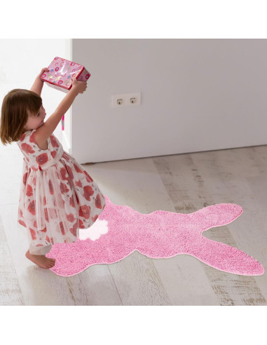 Alfombra de Baño FYSUIMU Conejo de Pascua Rosa 75.9x48 cm