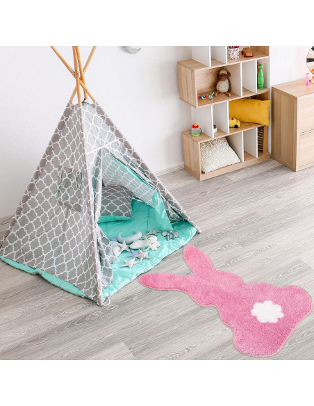 Alfombra de Baño FYSUIMU Conejo de Pascua Rosa 75.9x48 cm