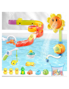 Juguetes de baño DOLIVE para niños 3-8 años con pista y ducha