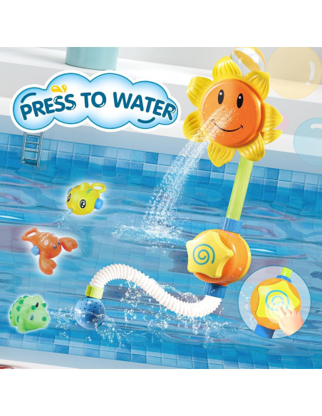 Juguetes de baño DOLIVE para niños 3-8 años con pista y ducha