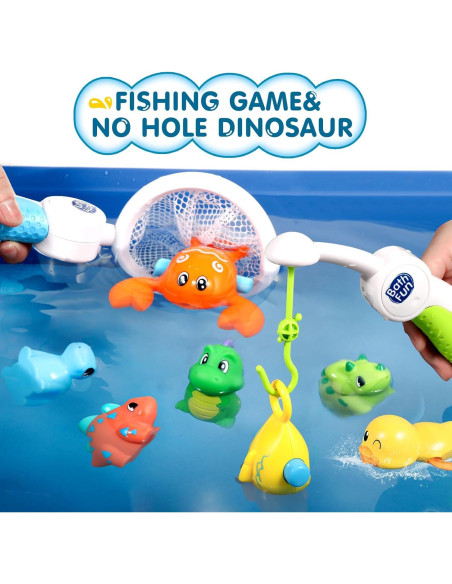 Juguetes de baño DOLIVE para niños 3-8 años con pista y ducha