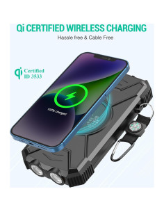 Cargador Solar Power Bank BLAVOR 10,000mAh Inalámbrico 20W 2