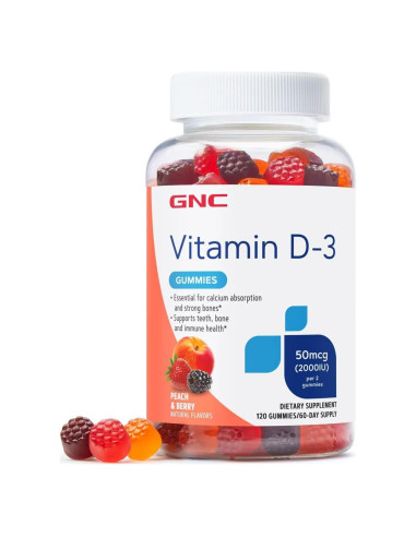 Gominolas de Vitamina D-3 GNC 120 Unidades Sabor Durazno