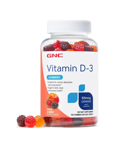 Gominolas de Vitamina D-3 GNC 120 Unidades Sabor Durazno