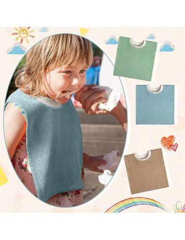 6 Baberos de Algodón Terry para Bebés - Absorbentes y Suaves