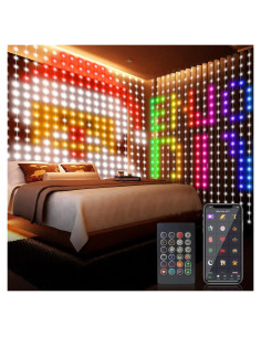 Luces de Cortina Inteligentes 400 LED 1.98x1.98m con APP