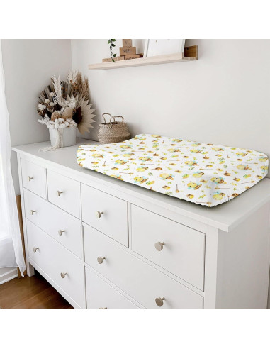 Cubierta de Cambiador de Bebé Boho Abejas y Hojas 81x41cm