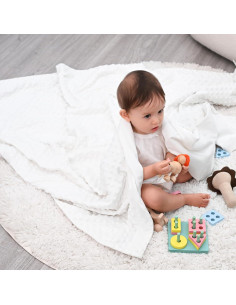 Manta de Bebé Minky David's Kids 76x102 cm Blanca Suave 2