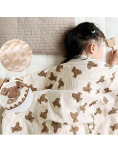 Manta de Muselina para Bebé Gunnaicat 101.6x101.6 cm Oso 2