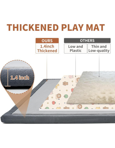 Alfombra de Juego Acolchada DoCred 178x150 cm Gris