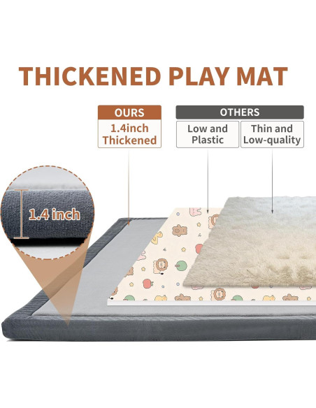 Alfombra de Juego Acolchada DoCred 178x150 cm Gris