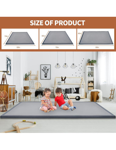 Alfombra de Juego Acolchada DoCred 178x150 cm Gris