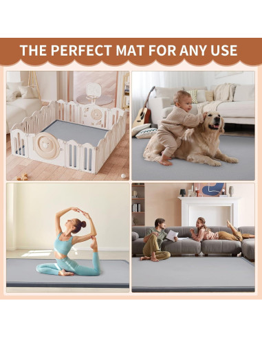 Alfombra de Juego Acolchada DoCred 178x150 cm Gris