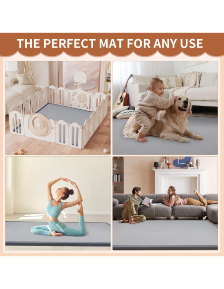 Alfombra de Juego Acolchada DoCred 178x150 cm Gris