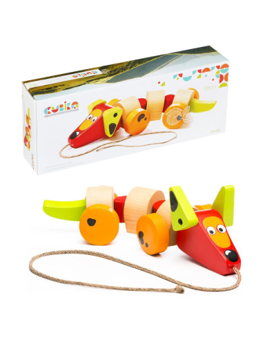 Juguete de Tirar Perro Salchicha Wise Elk - Madera FSC 10.5x26 cm