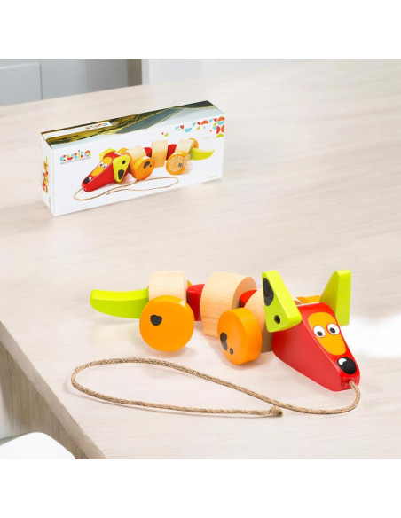 Juguete de Tirar Perro Salchicha Wise Elk - Madera FSC 10.5x26 cm