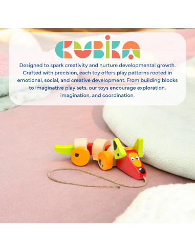 Juguete de Tirar Perro Salchicha Wise Elk - Madera FSC 10.5x26 cm