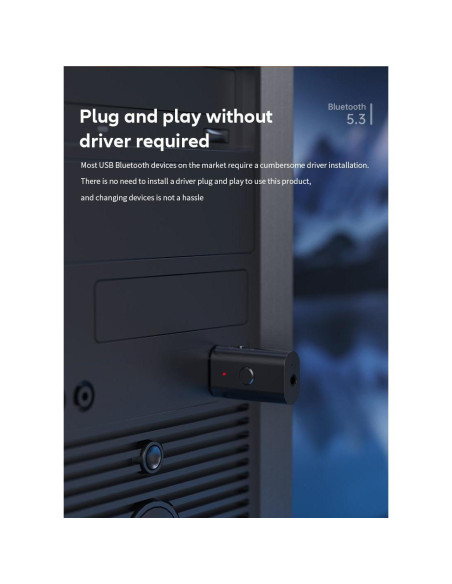 Transmisor Receptor Bluetooth 5.3 Gentechvvybuy 3.5mm Aux