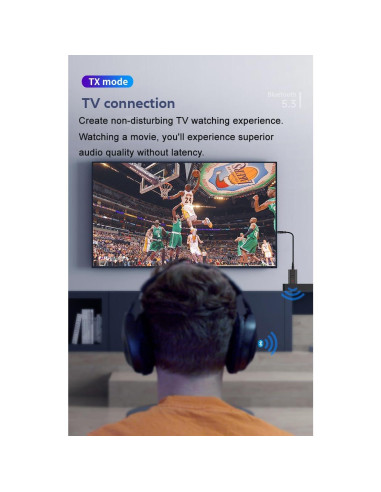 Transmisor Receptor Bluetooth 5.3 Gentechvvybuy 3.5mm Aux