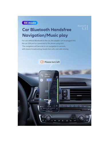 Transmisor Receptor Bluetooth 5.3 Gentechvvybuy 3.5mm Aux