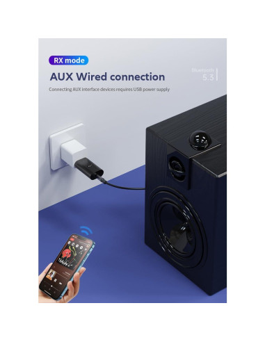 Transmisor Receptor Bluetooth 5.3 Gentechvvybuy 3.5mm Aux