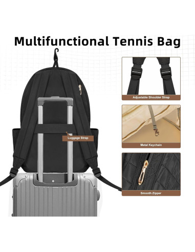 Mochila de Tenis Acolchada BEEYEO 44.96x30 cm Multifuncional