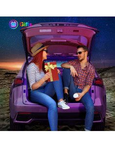 Luces LED RGB para interior de coche SHINIGHT SNTFWD USB 2