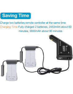 Cargador Rápido Hanatora 3 en 1 para DJI Mini 4/3 Pro 2