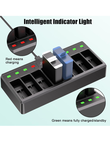 Cargador de Batería JYJZPB 8 Ranuras para GoPro Hero 12/11/10/9