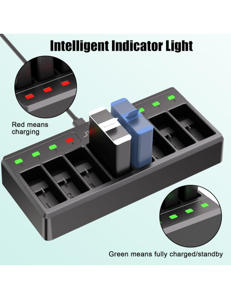 Cargador de Batería JYJZPB 8 Ranuras para GoPro Hero 12/11/10/9