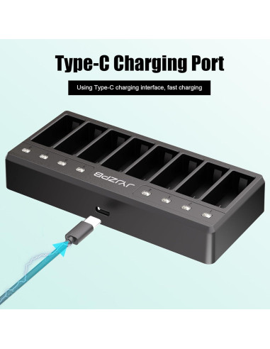 Cargador de Batería JYJZPB 8 Ranuras para GoPro Hero 12/11/10/9