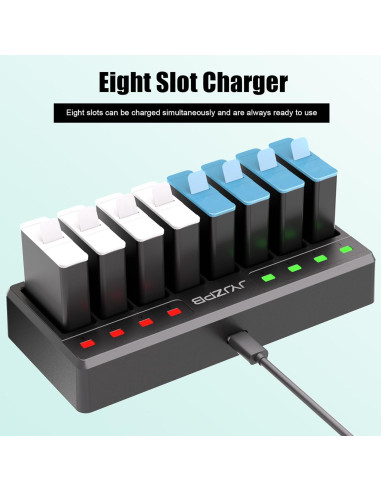 Cargador de Batería JYJZPB 8 Ranuras para GoPro Hero 12/11/10/9