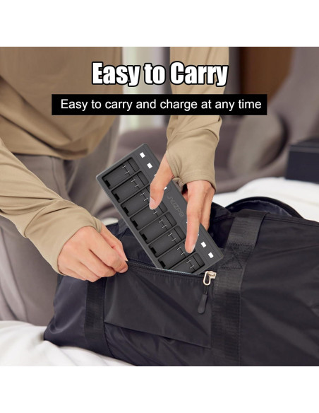 Cargador de Batería JYJZPB 8 Ranuras para GoPro Hero 12/11/10/9